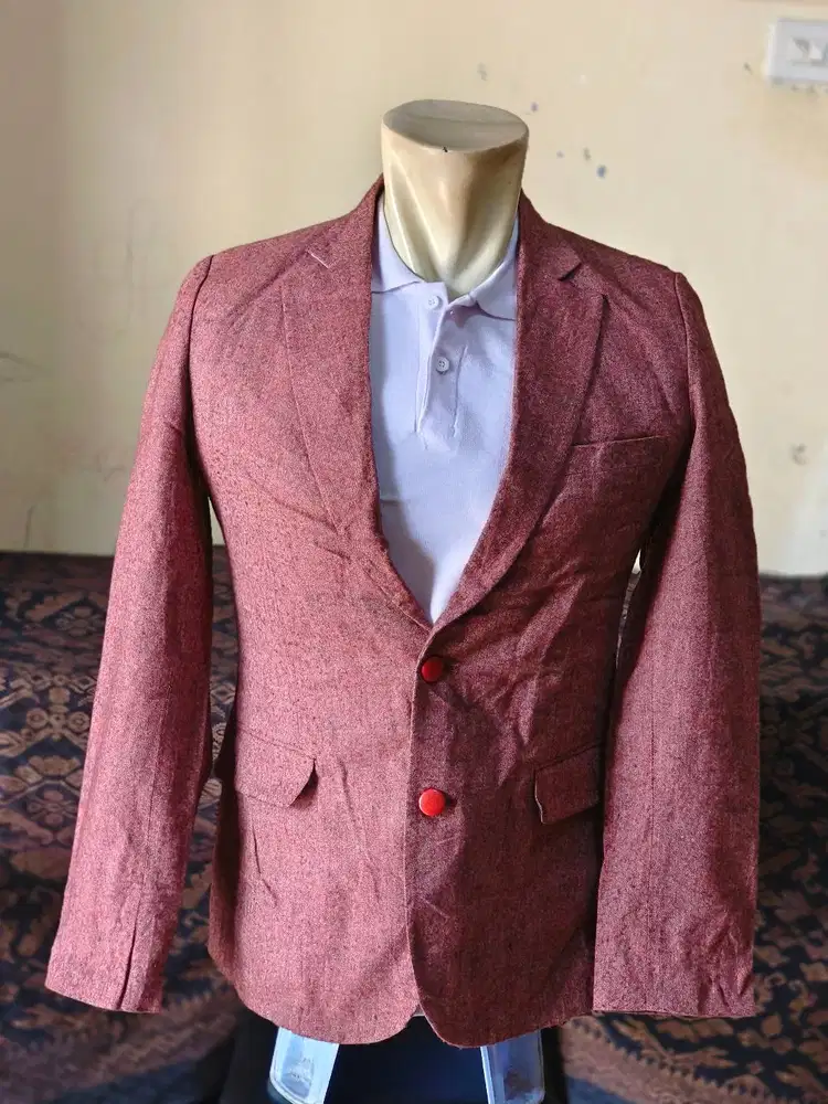 BLAZER JAS WARNA UNIK AGAK PINK, BUTUH CUCI SAJA, KANCING AMAN UKURAN