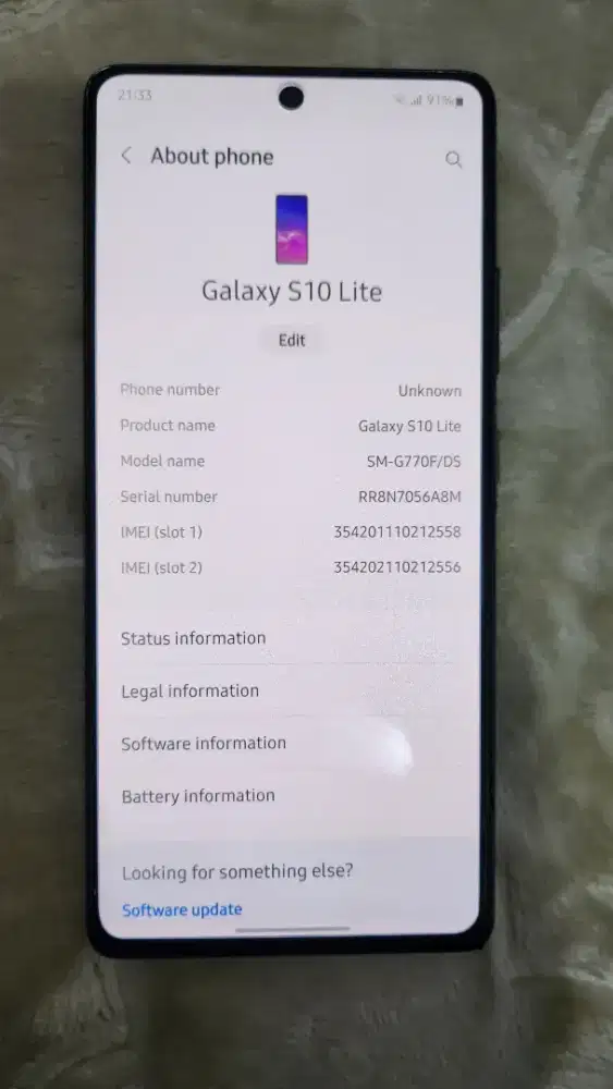 SAMSUNG S10 LITE (HP ONLY)