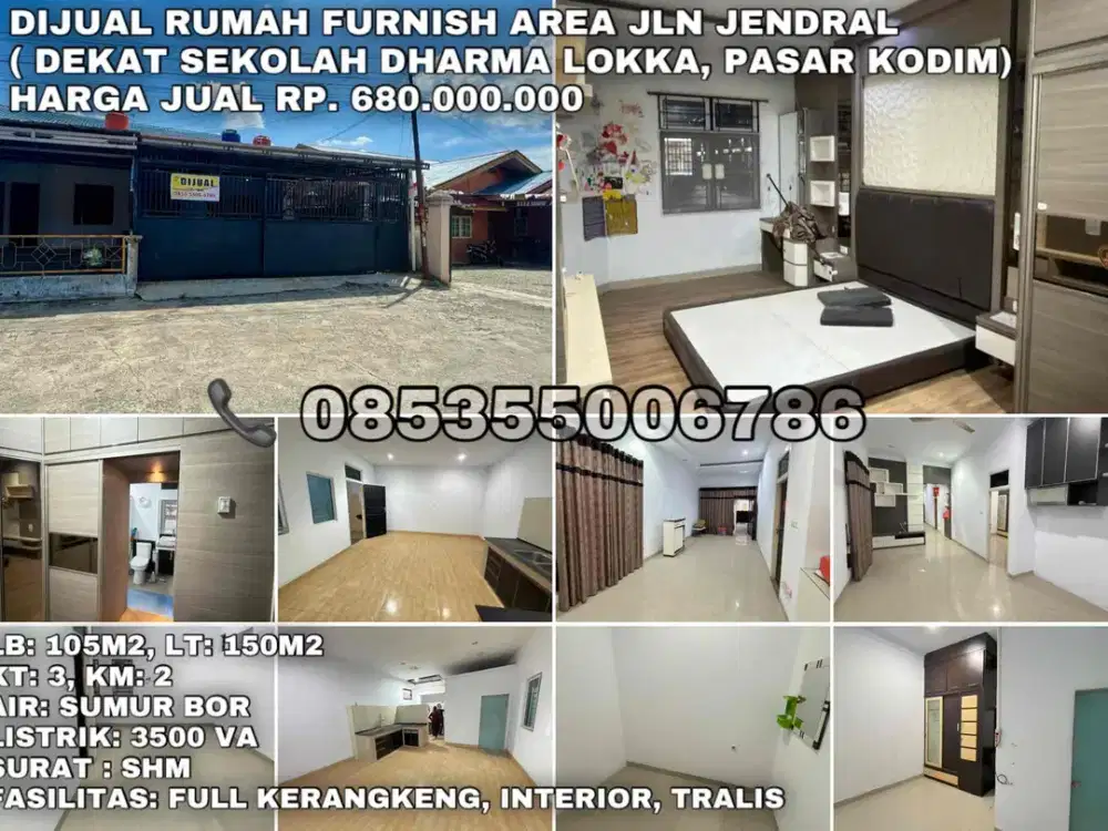jual rumah lokasi : jln.perwira jendral arengka