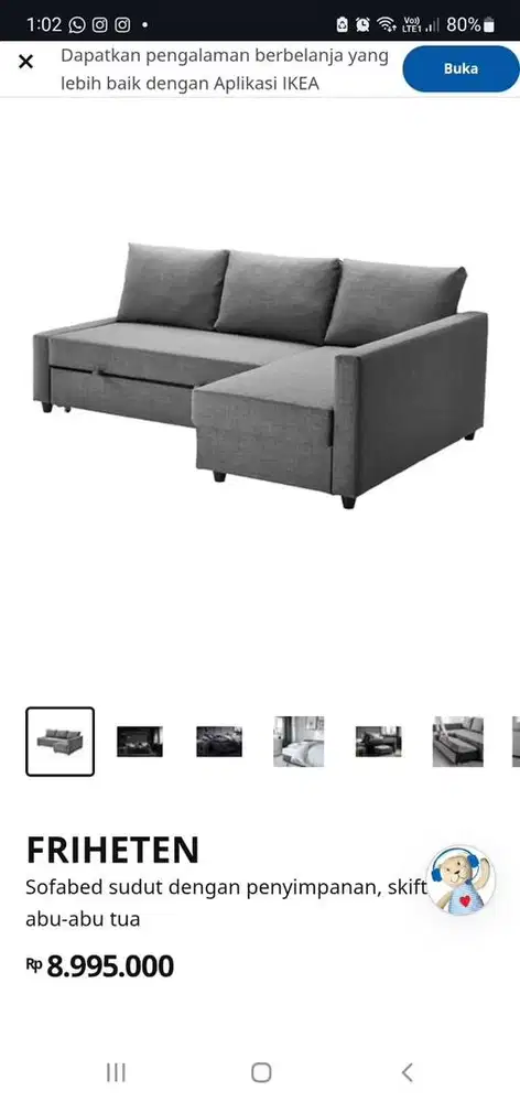 IKEA Sofa Bed - biru dongker