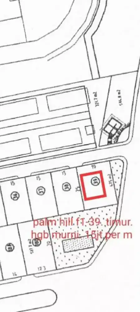 Dijual Kavling Palm Hill Citraland Utama Hadap Timur, LT 475m²