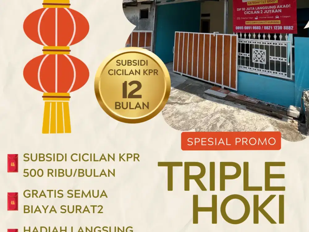 Rumah dekat Stasiun Bojong Gede & Cilebut Cicilan 1 Jutaan Gratis Semua Biaya Awal!