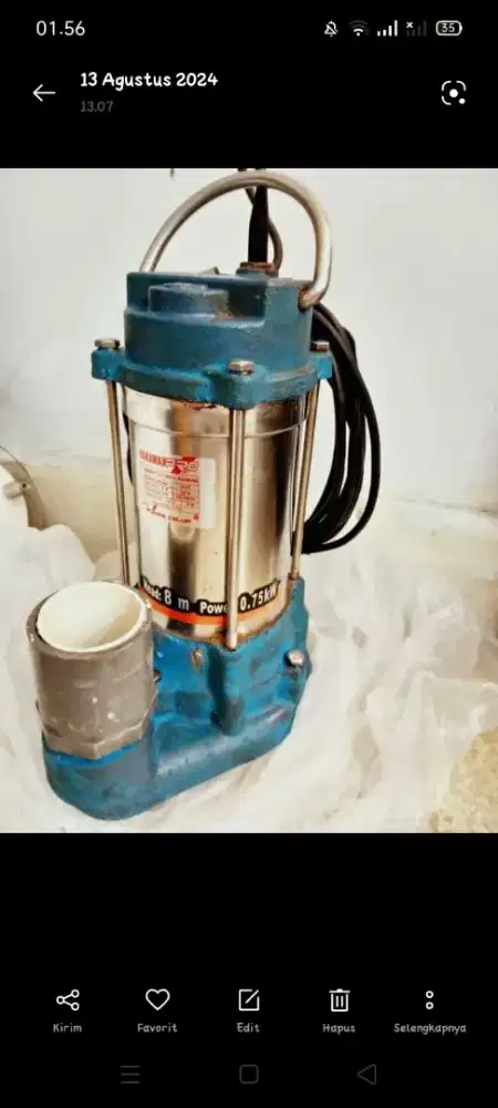 Pompa air celup bersih dan kotor