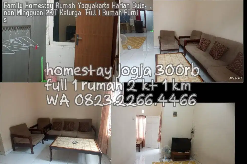 Family Homestay Rumah Yogyakarta Harian Bulanan Mingguan 2KT Kelurga