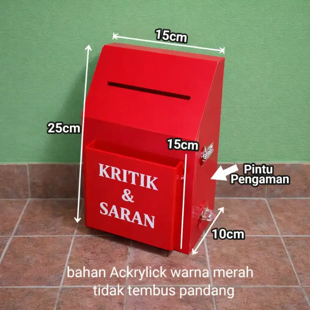 Kotak Kritik & Saran Ackrylick Warna