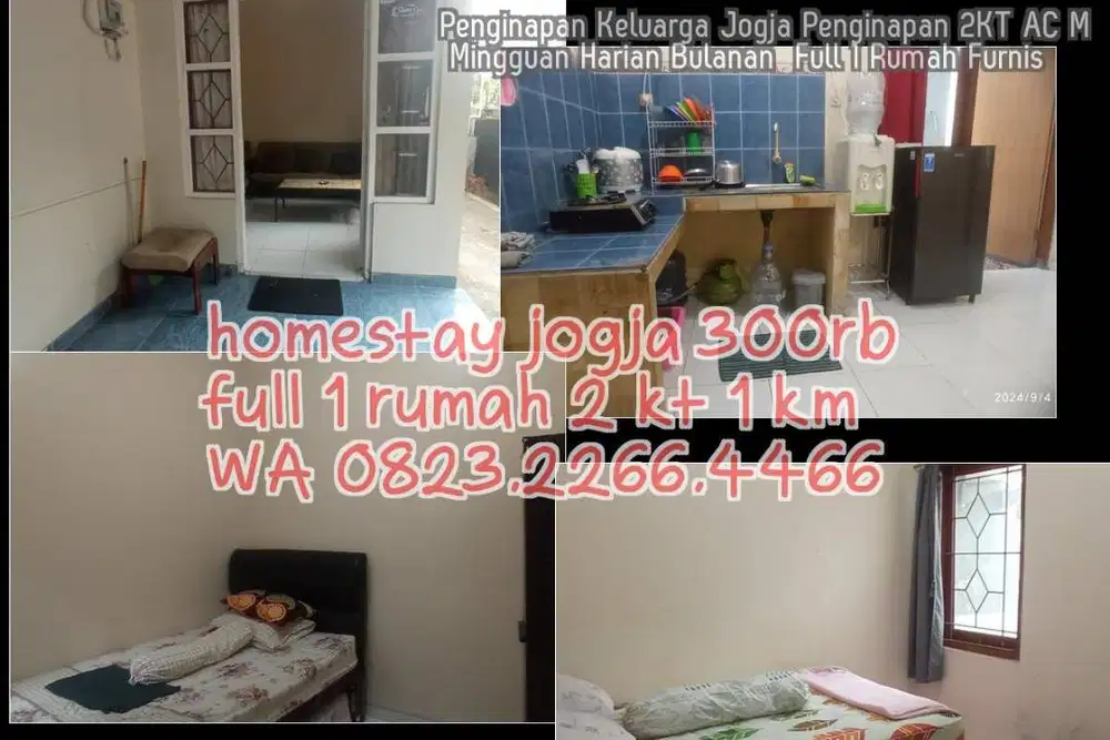 Penginapan Keluarga Jogja Penginapan 2KT AC M Mingguan Harian Bulanan