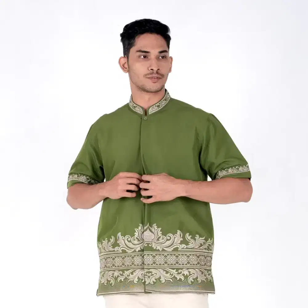 BAJU KOKO BORDIR PENDEK KEREN