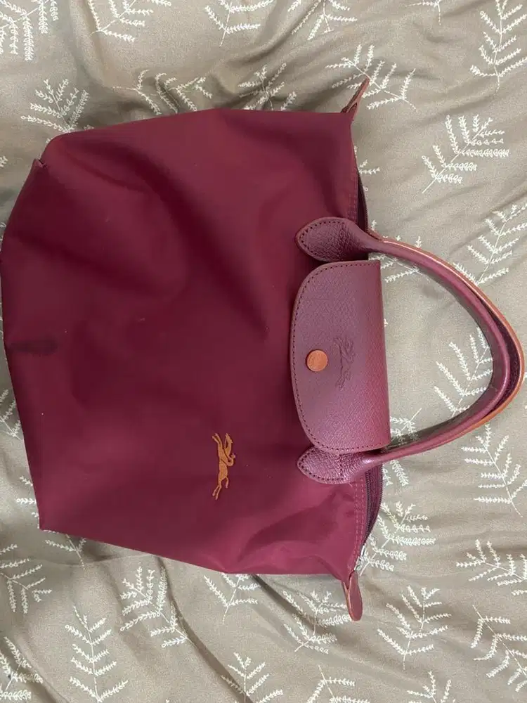 Longchamp Le Pliage Club Medium Short Handle Gernet Red