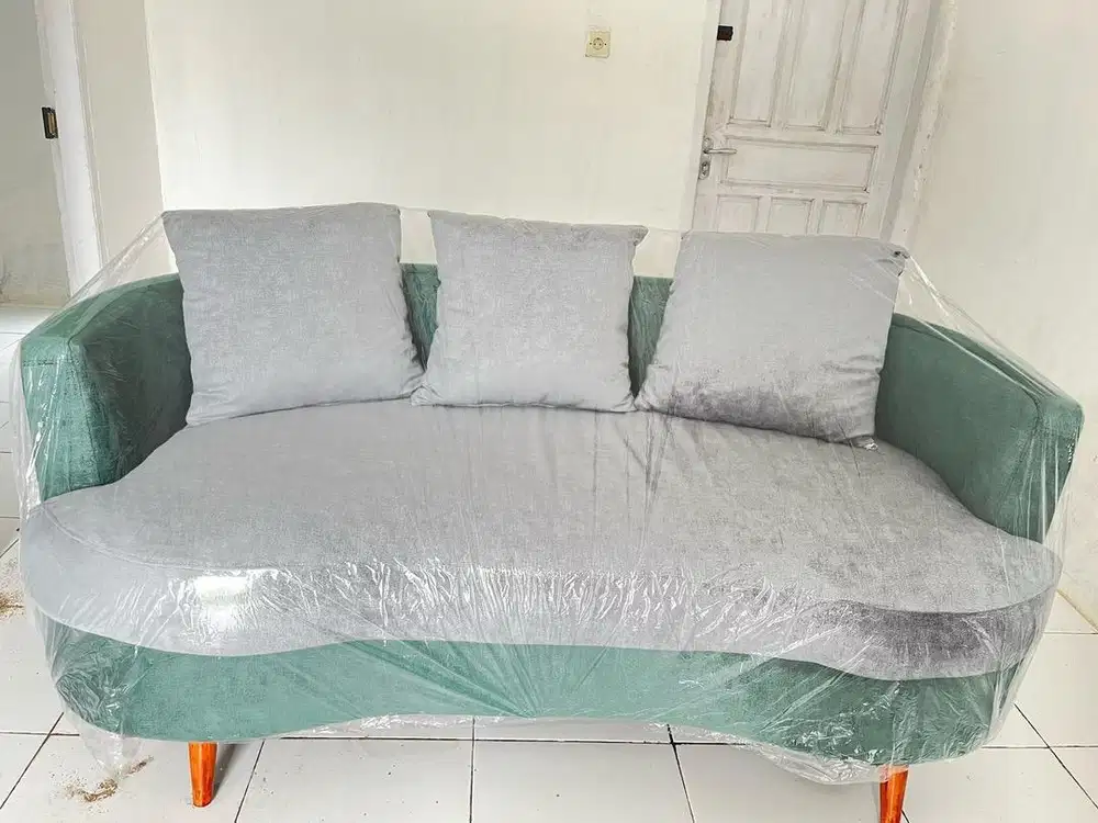 Jual sofa seat 3 abu hijau