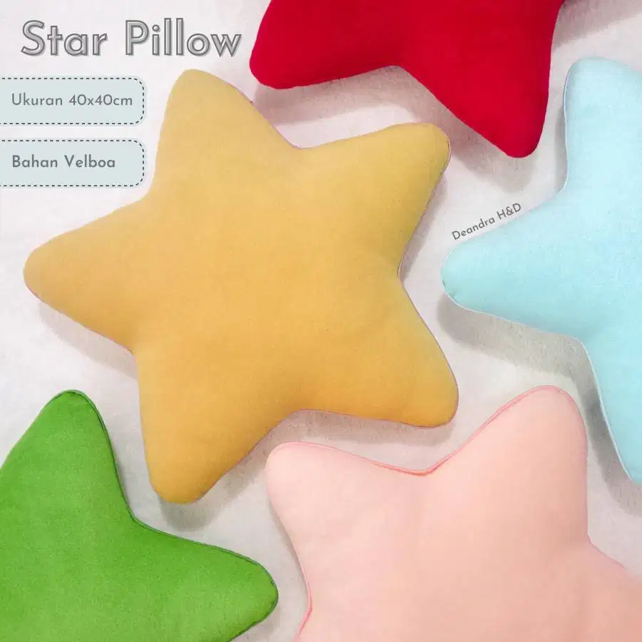 Aesthetic Bantal Sofa Bulu Velboa Bintang Star Pillow Room Decoration