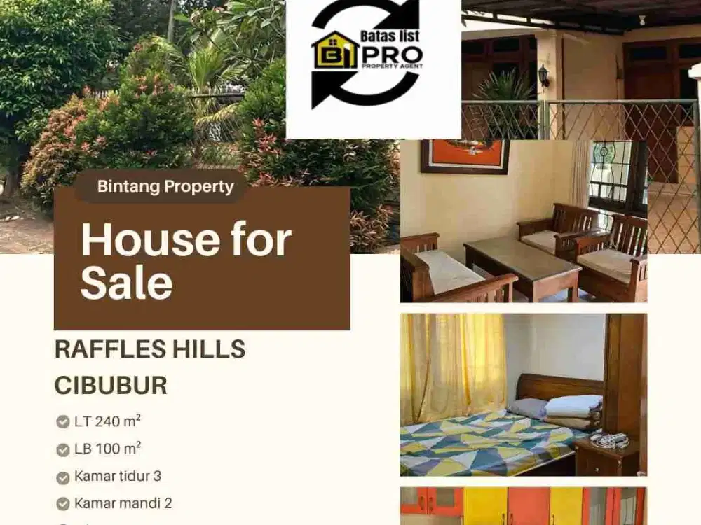 DIJUAL RUMAH DI RAFFLES HILLS DEKAT CIBUBUR MASIH NEGO