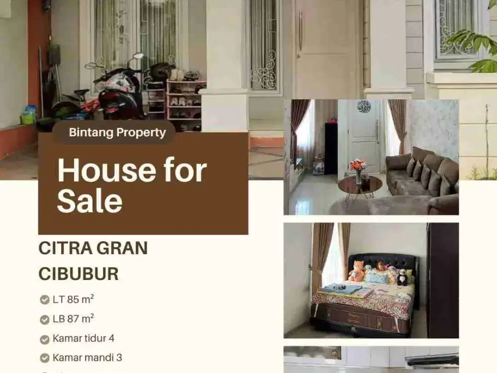 DIJUAL RUMAH DI CITRA GRAN CIBUBUR DALAM CLUSTER DEKAT TOL JATIKARYA