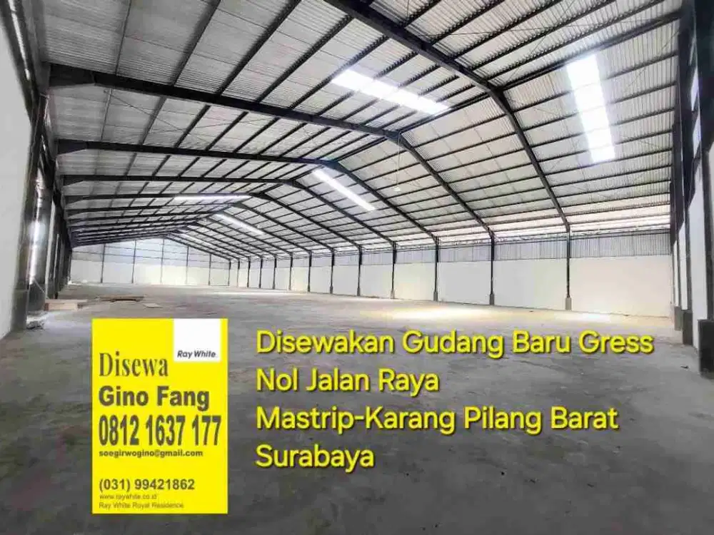 disewakan gudang baru di nol jl.mastrip surabaya