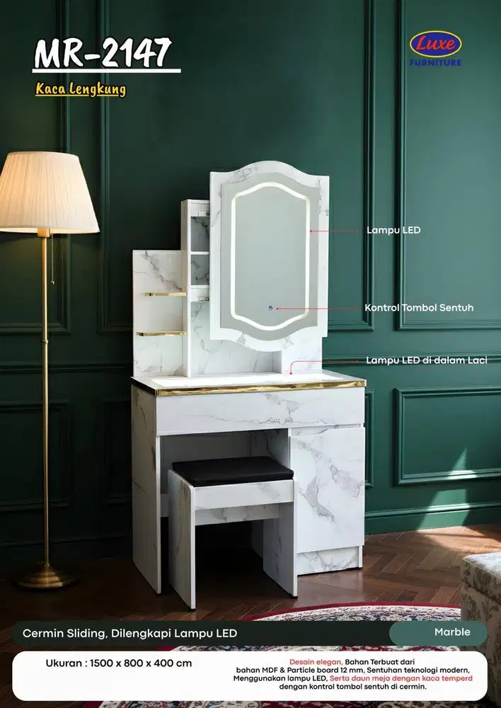 Meja Rias NEW Lampu LED Touchscreen