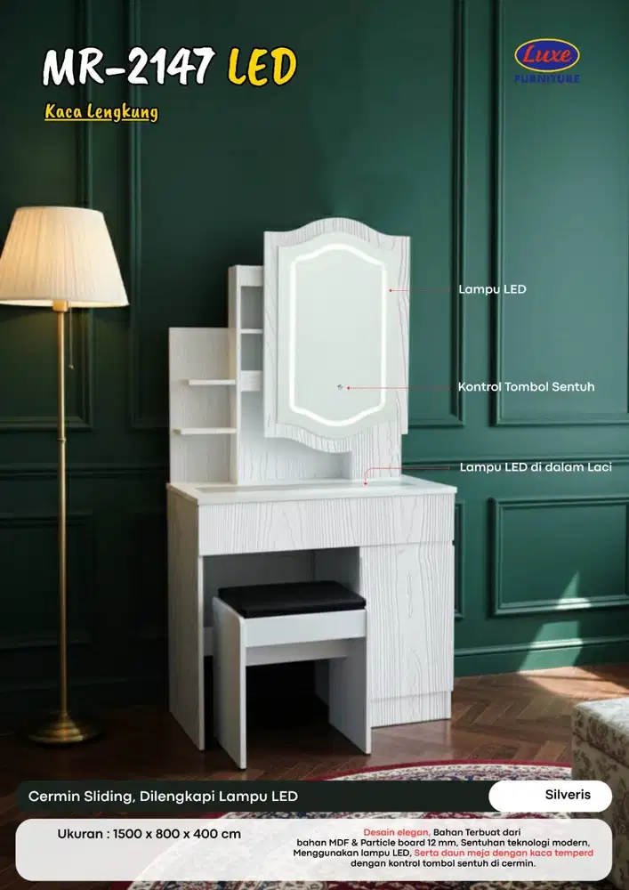 Meja Rias NEW Lampu LED Touchscreen