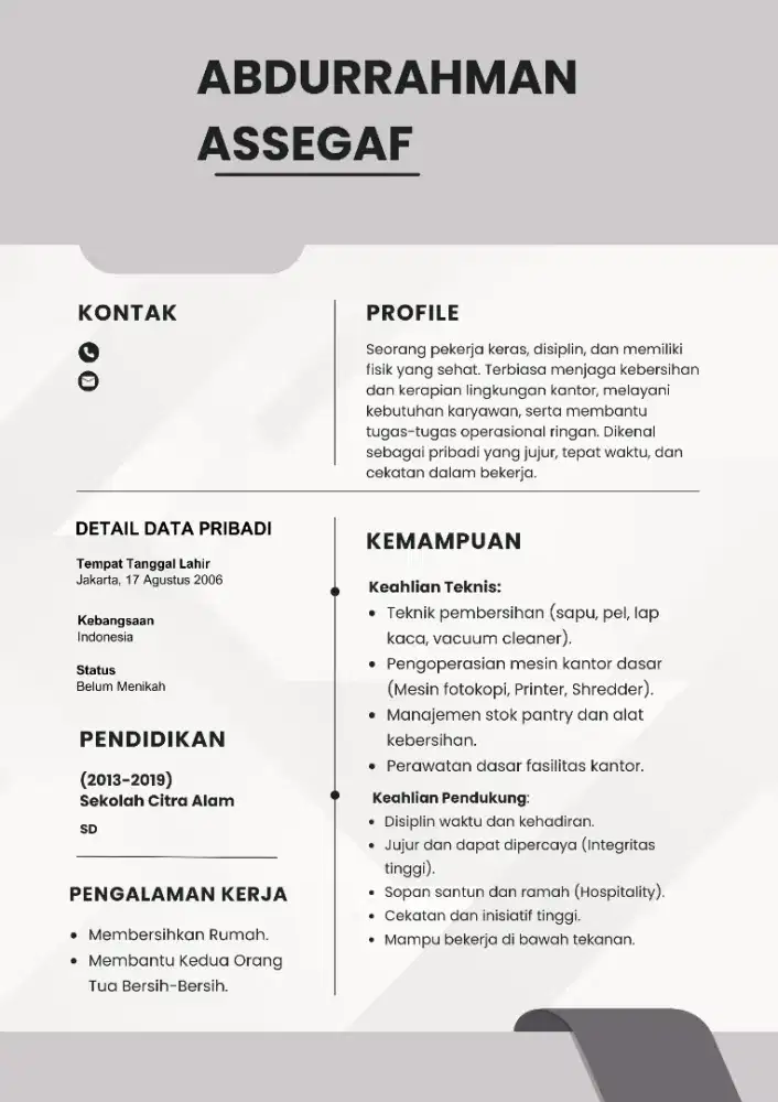 Saya Sedang cari yang butuh Tenaga Kerja