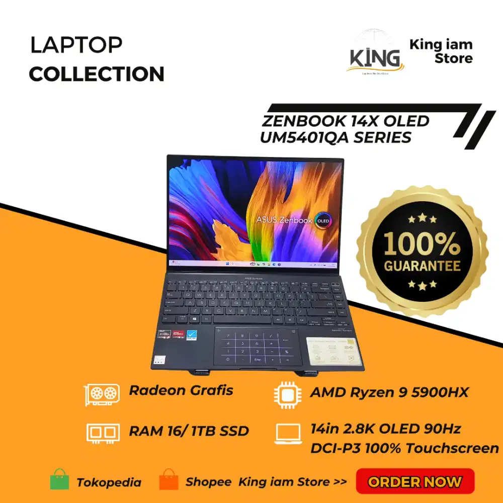 ASUS ZenBook 14X UM5401QA OLED Ryzen 9 5900HX 16GB 1TB SSD 2.8K OLED