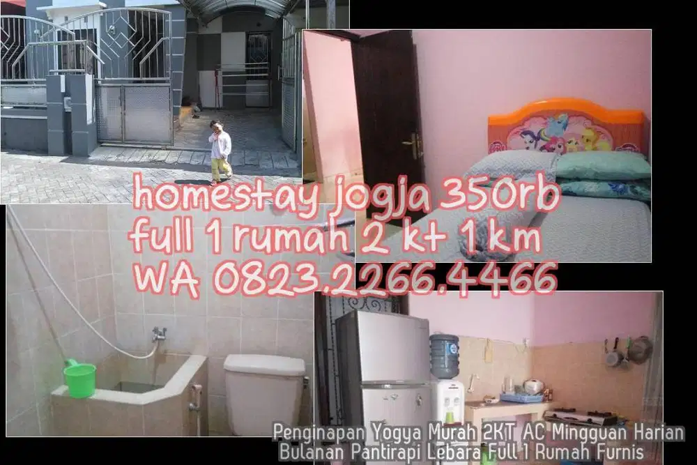 Penginapan Yogya Murah 2KT AC Mingguan Harian Bulanan Pantirapi Lebara
