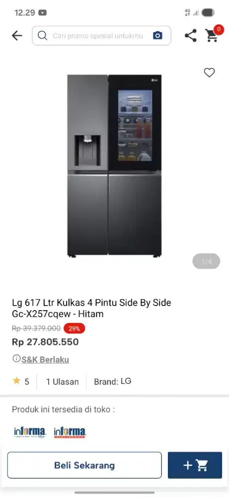 Promo kulkas lg ketok