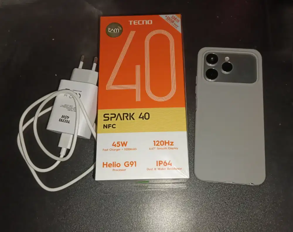 Tecno Spark 40 Full set baru mulus