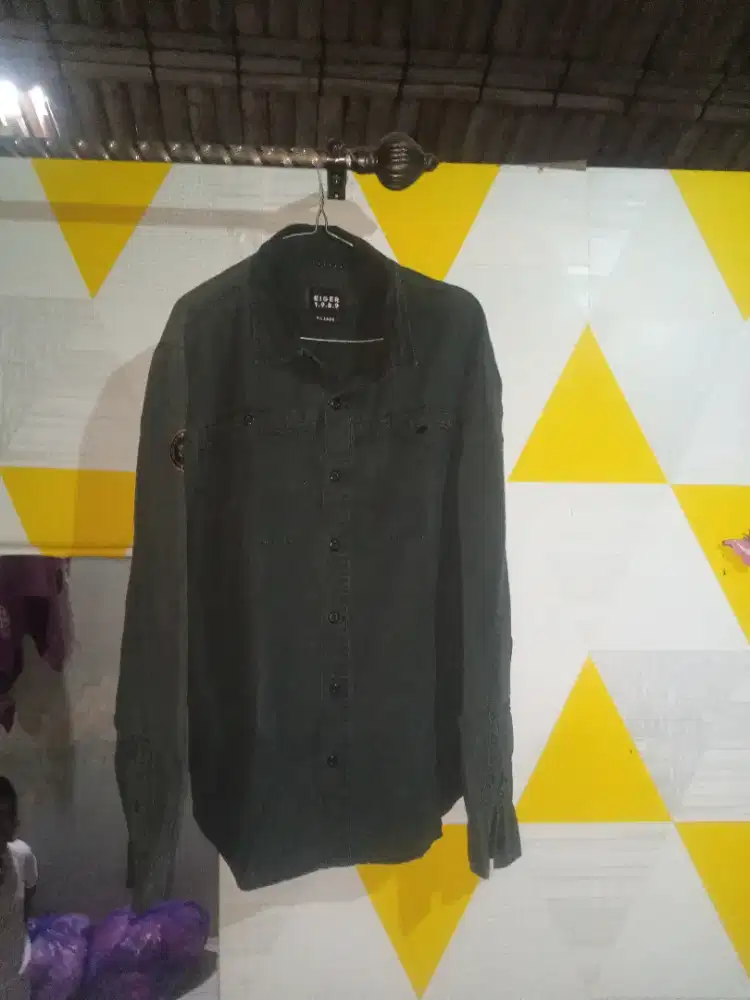 Borongan kemeja merk elger original second ukuran, XL