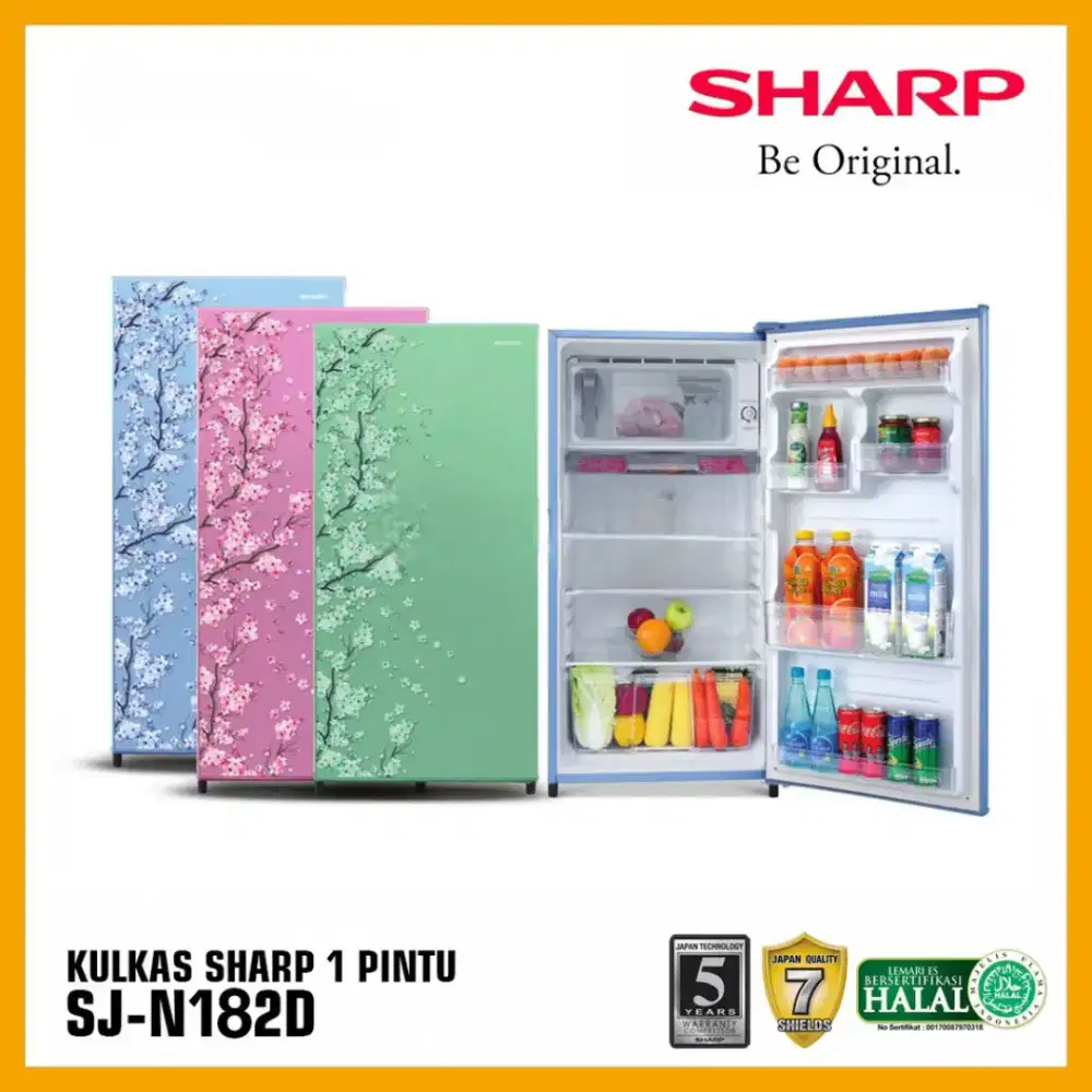 Kulkas  SHARP SJ-N182D SH/SB  1 Pintu Kirei Sakura Series [166L/157L]