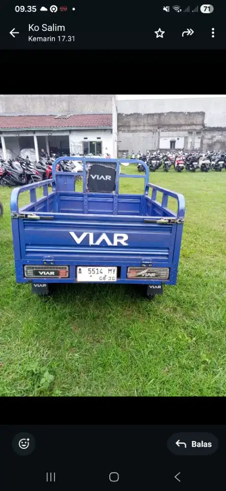 Viar 3 roda matic tahun 2025 warna biru seperti baru