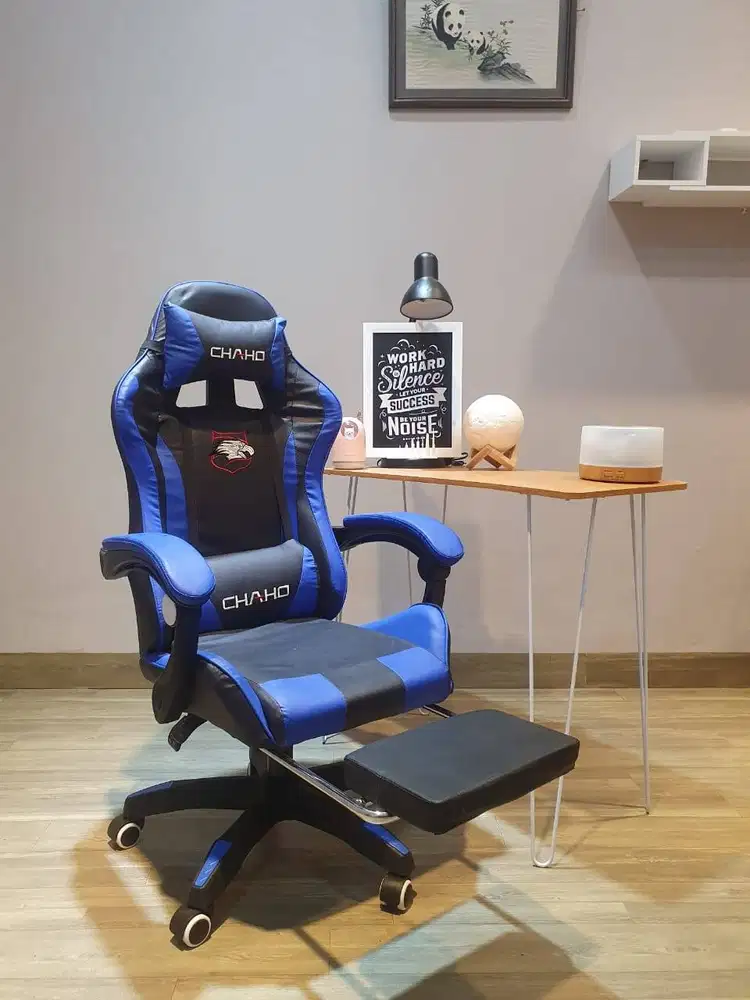 Kursi Gaming Wartley 313 Blue With Footrest