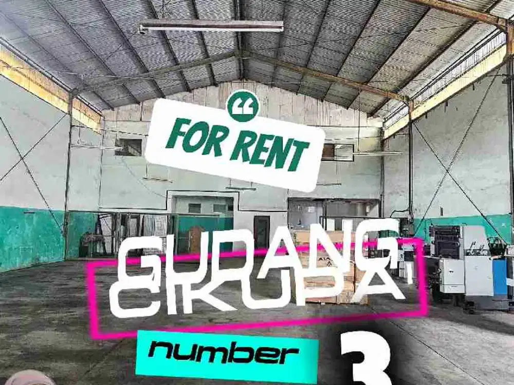Disewakan gudang siap pakai di cikupa 720 m2