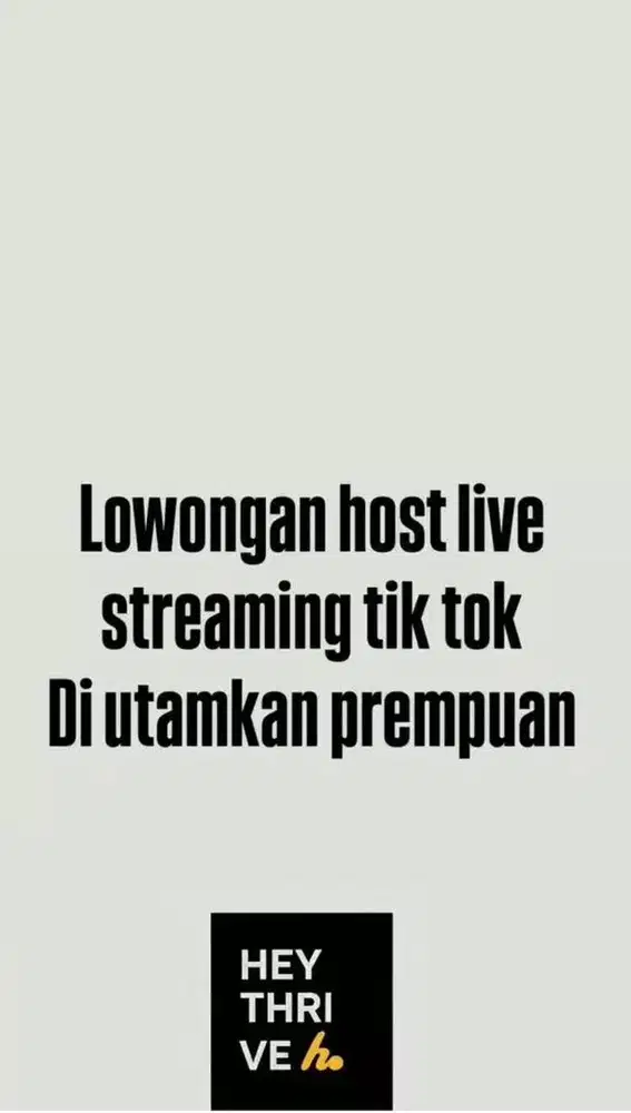 Lowongan kerja host live tik tok