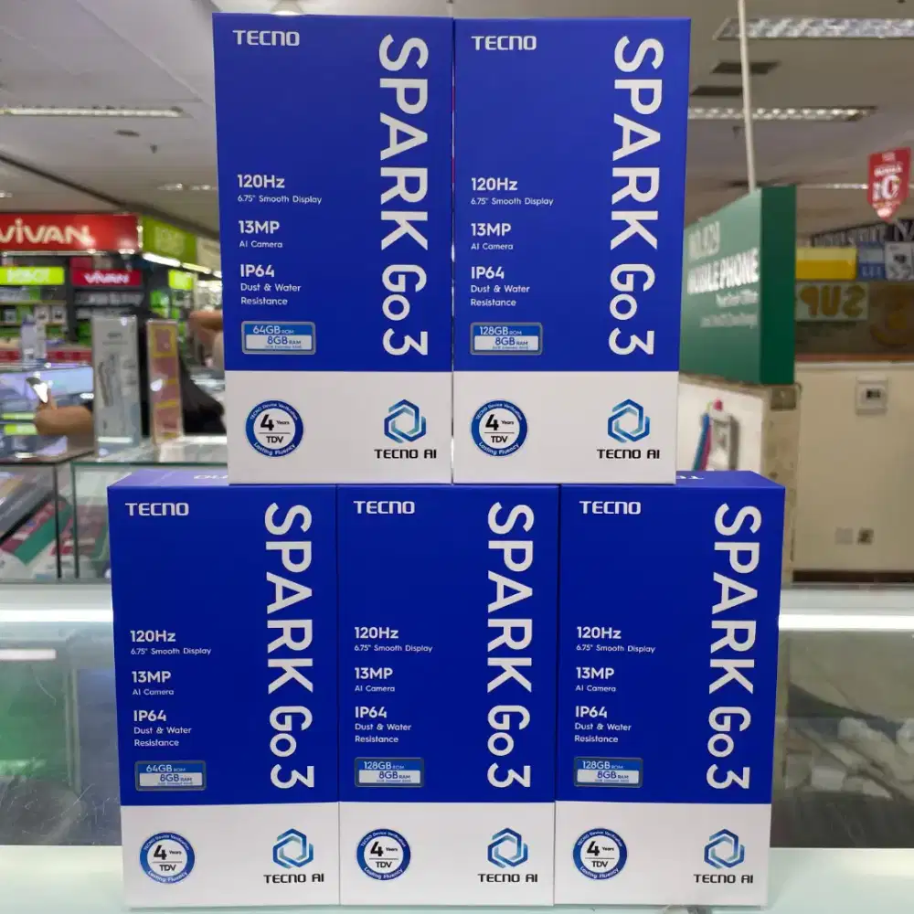 Tecno Spark Go 3 ram 4gb+4gb/64gb baru garansi resmi harga Promo