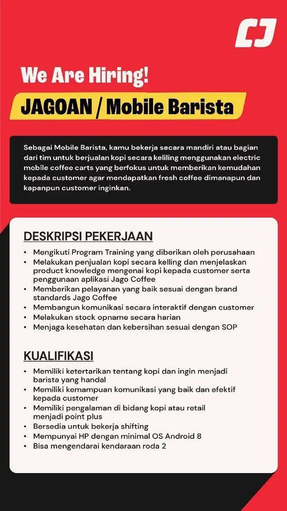 Mobile Barista (Kopi Keliling)