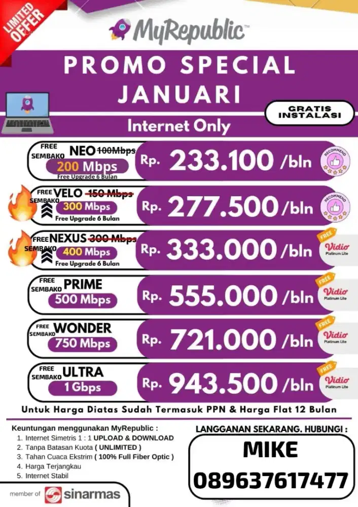 Pemasangan wifi my republic