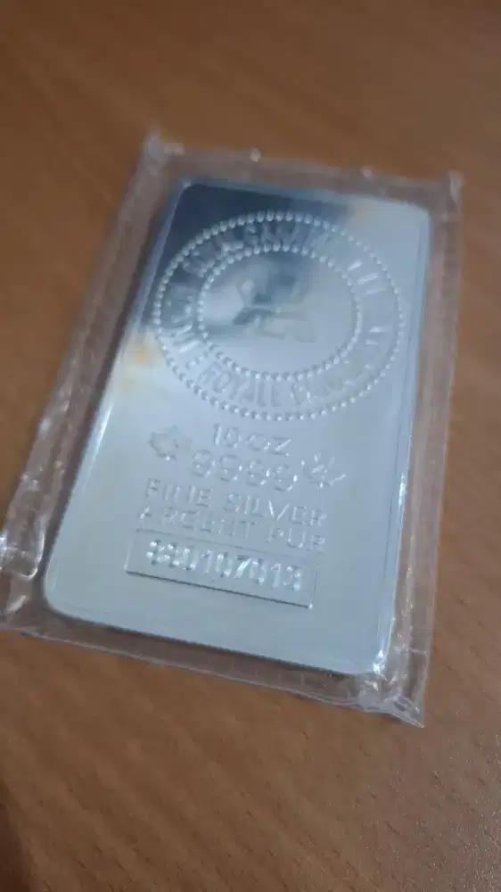 Perak Silver Bullion Batangan Royal Canadian Mint 10 Oz
