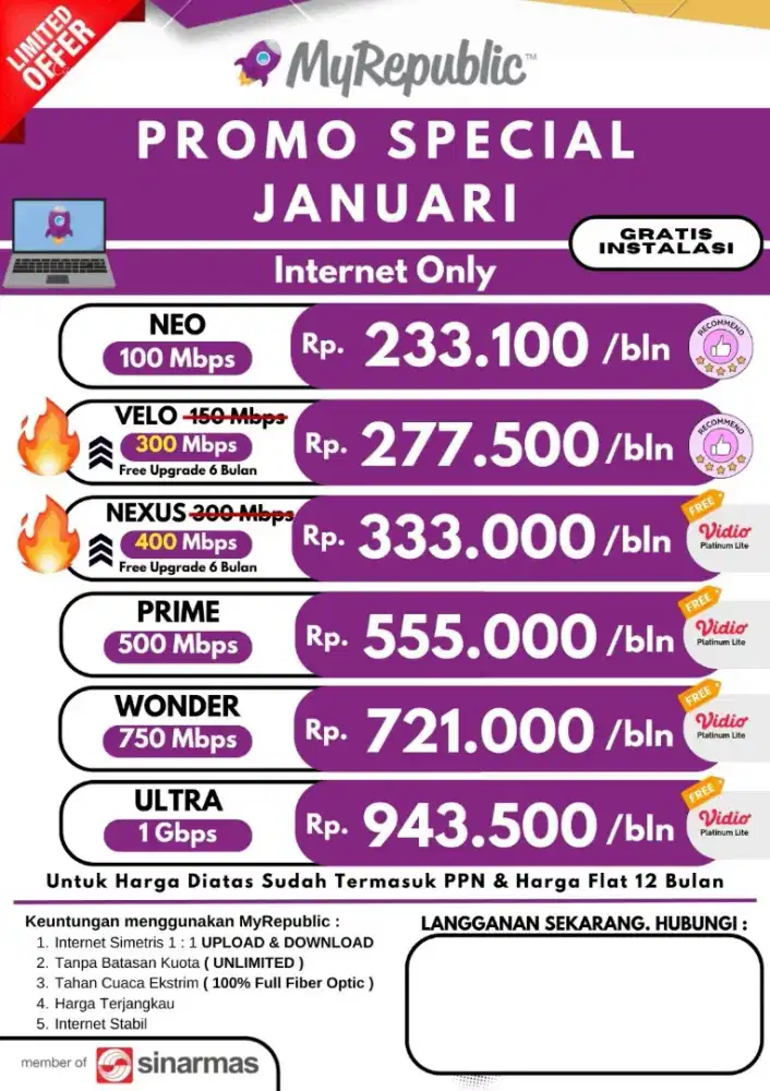 Pasang wifi gratis