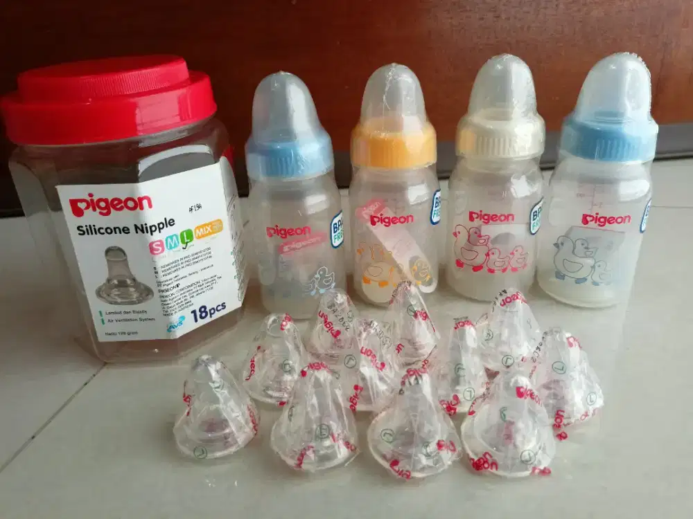 Pigeon Botol Susu Bayi 120 ml PP Dan Pigeon Nipple Dot Bayi Size L