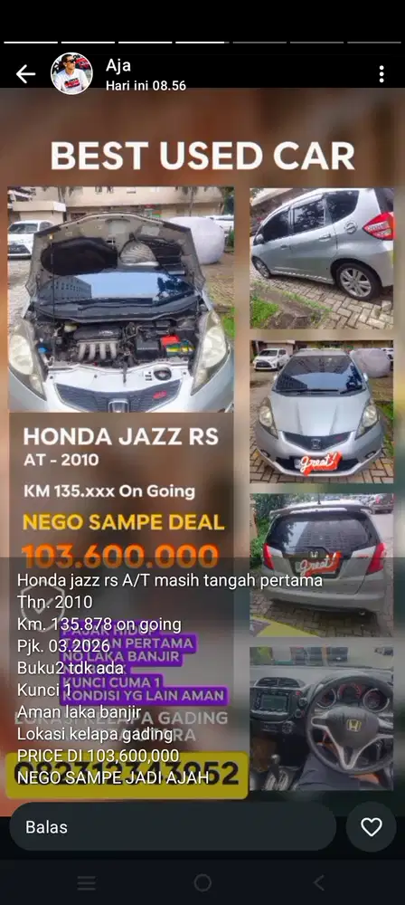 Honda Jazz 2010 Bensin
