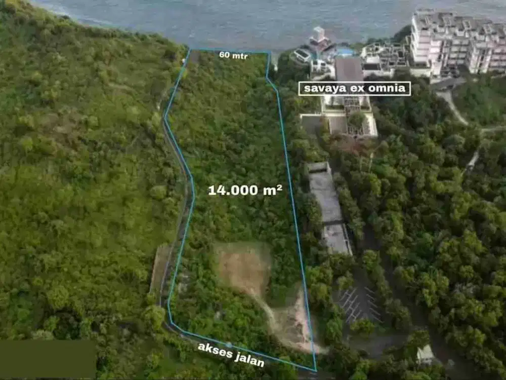 tanah los tebing murah sangat cocok untuk resort dan komplex villa