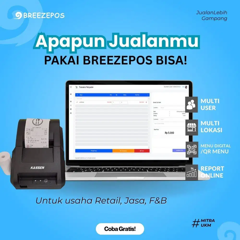 JUALAN APA SAJA JADI LEBIH MUDAH DENGAN APLIKASI KASIR BREEZEPOS