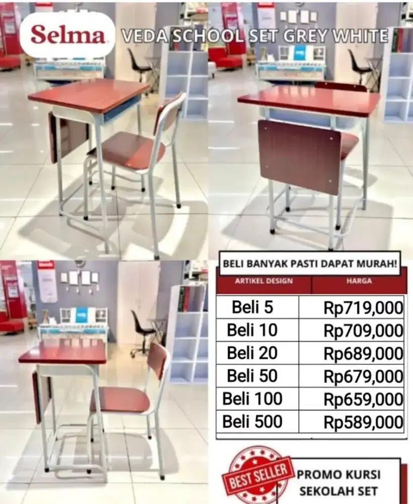 Meja belajar set Veda school