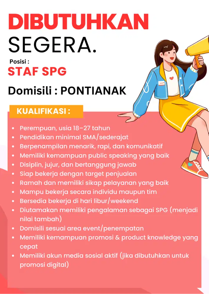 SPG (Beauty Advisor) Pontianak