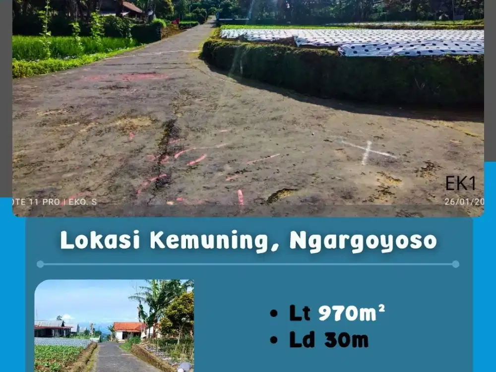 Dijual Tanah Kemuning, Ngargoyoso, Karanganyar