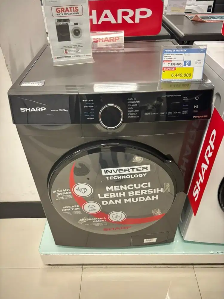 SHARP WM FRONT LOADING 9kg