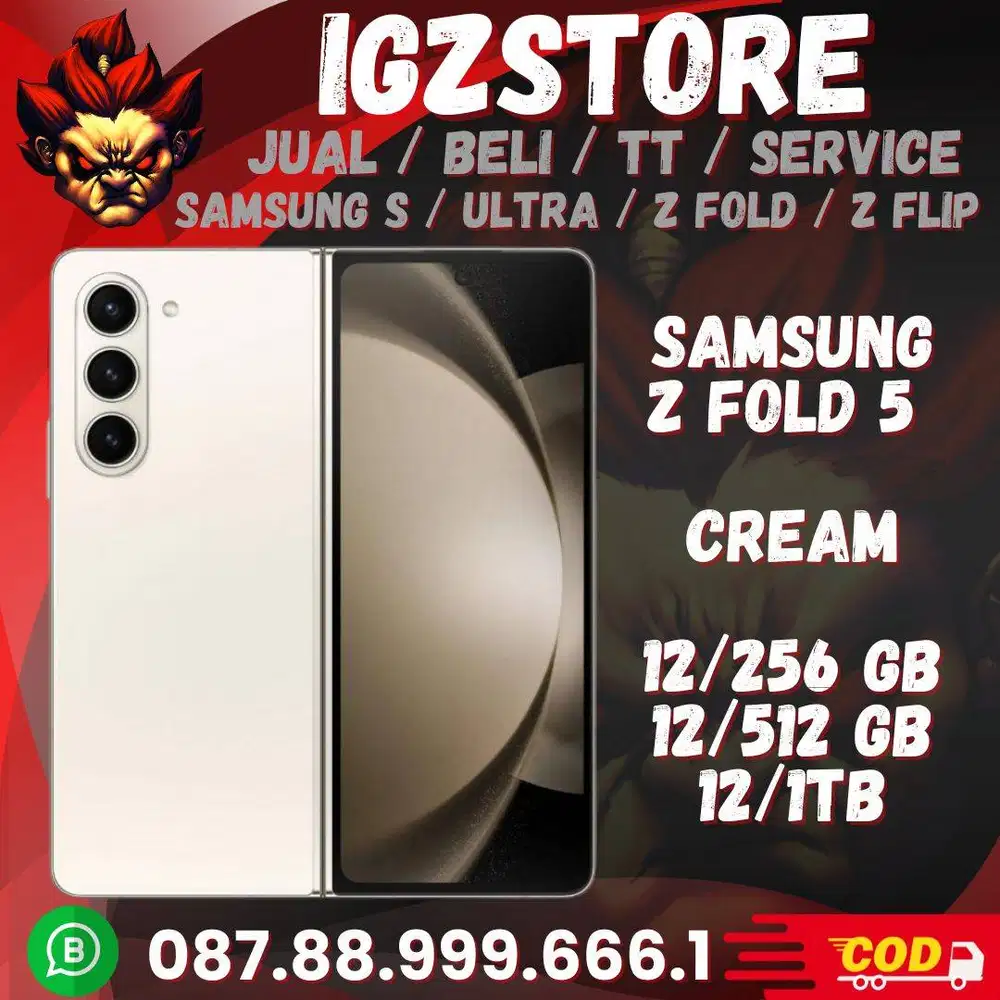 Samsung Z FOLD 5 12/256/512 Cream SEIN Fullset Super Mulus No Minus