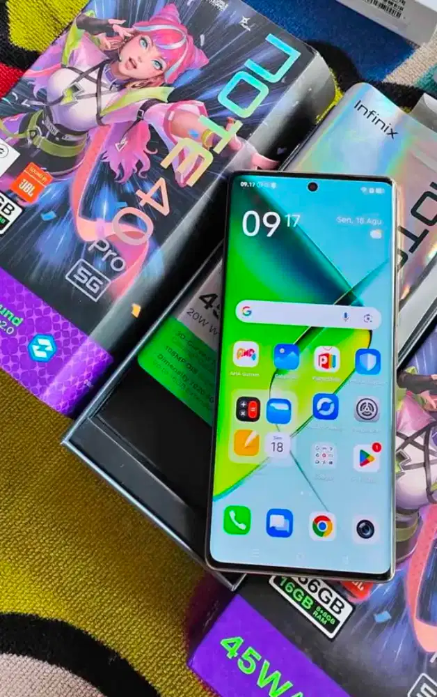 Infinix Note 40 pro 5G ram 16/256 GB layar lengkung