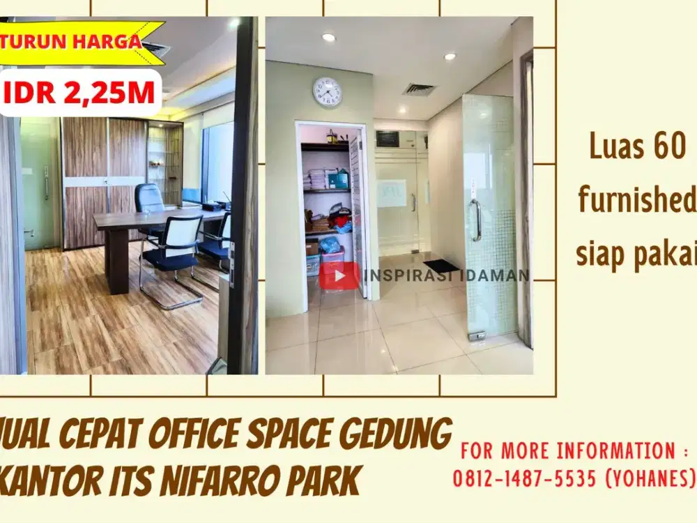 Jual Cepat Office space gedung kantor ITS Nifarro Park