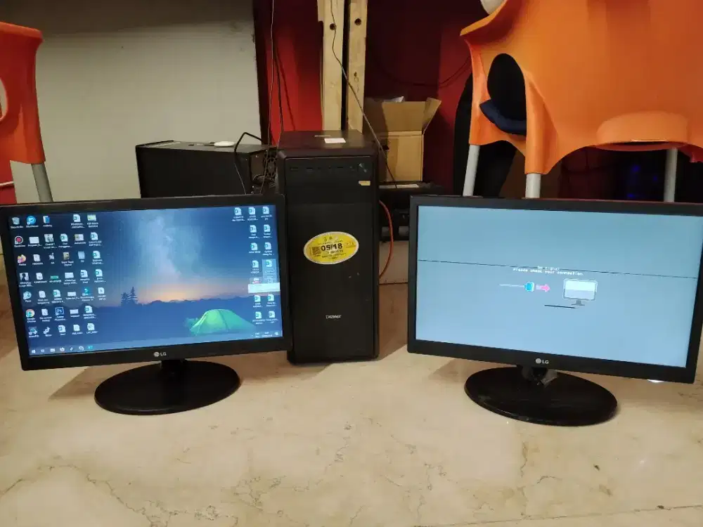 Cpu dan monitor 19 LG ex kantor second amd