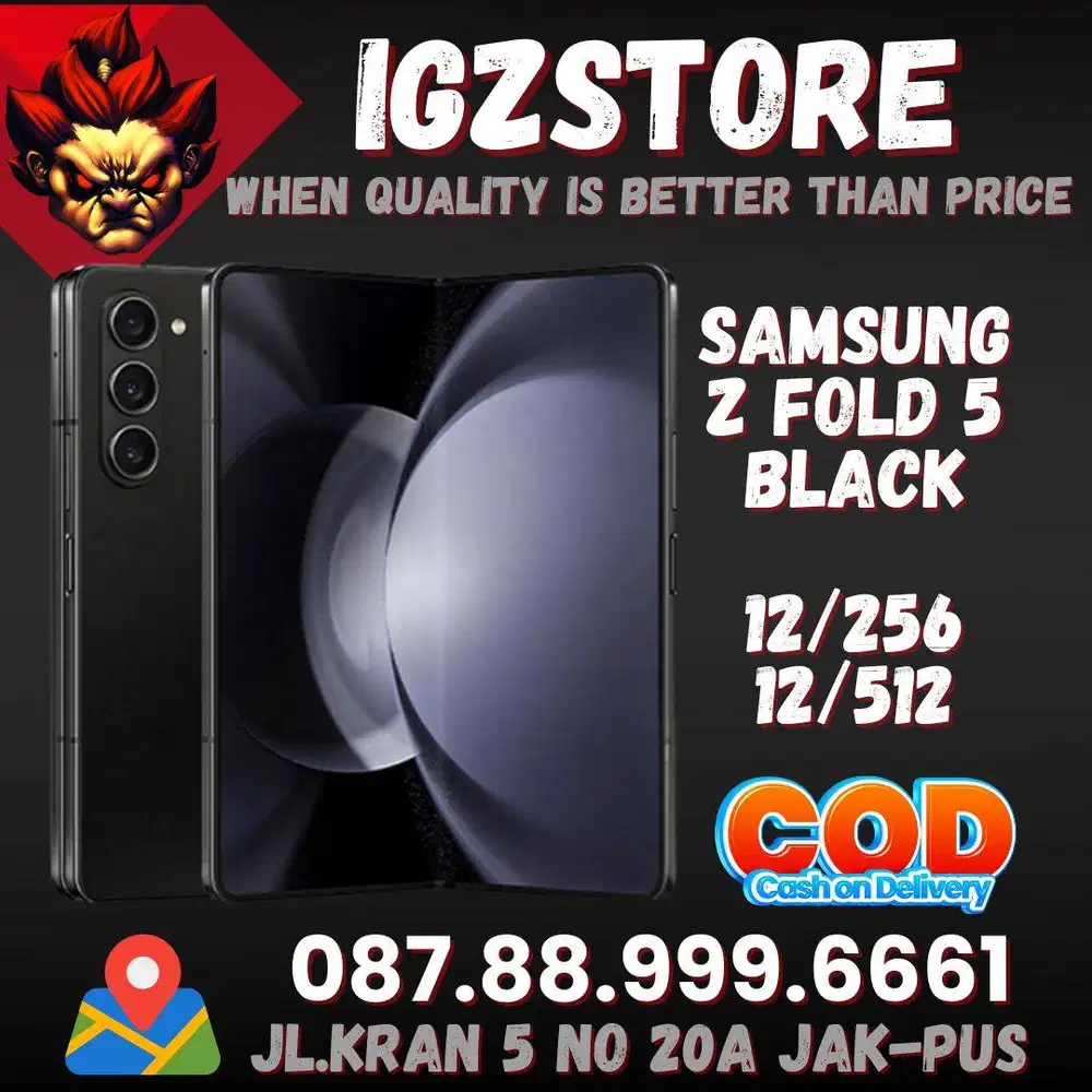Samsung Z FOLD 5 12/256/512 Black SEIN Fullset Super Mulus No Minus