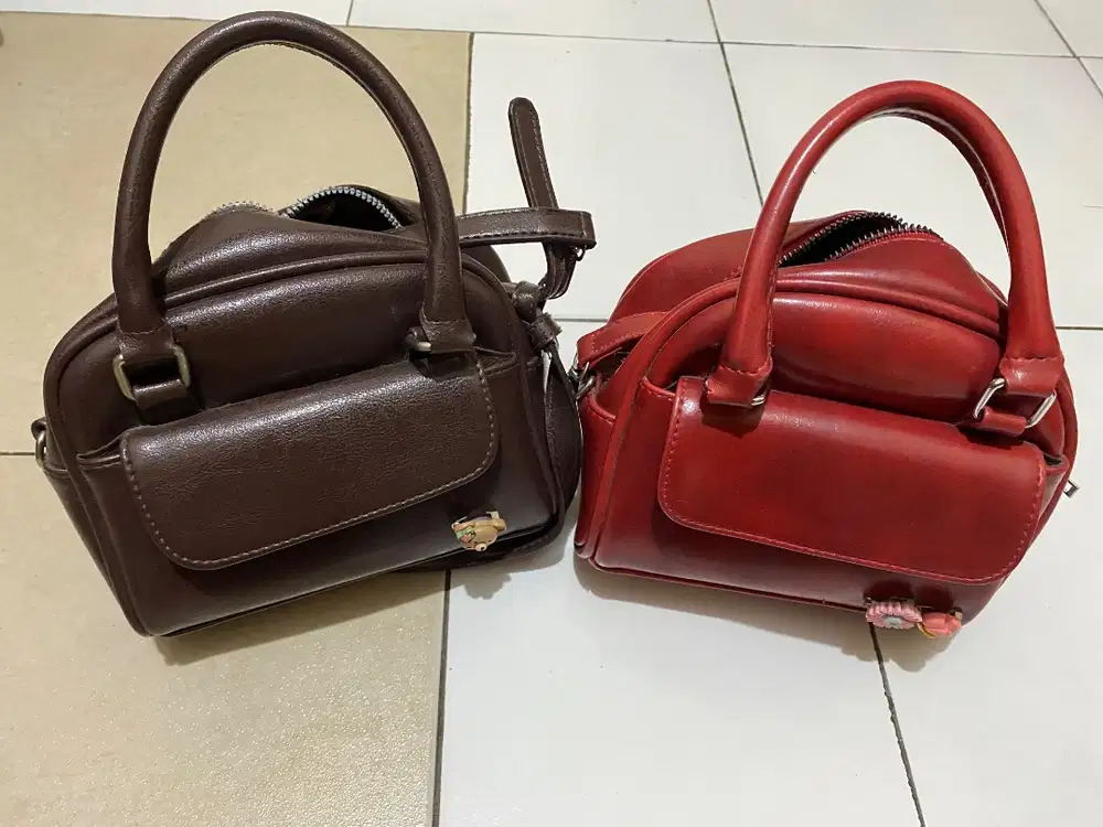 Heelsaddict Tas Merah dan Coklat