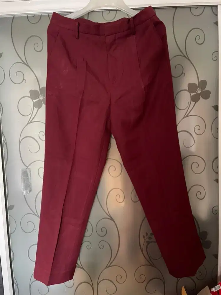 Preloved Celana Kain Kerja/Formal Pria Maroon Tailor - Murah